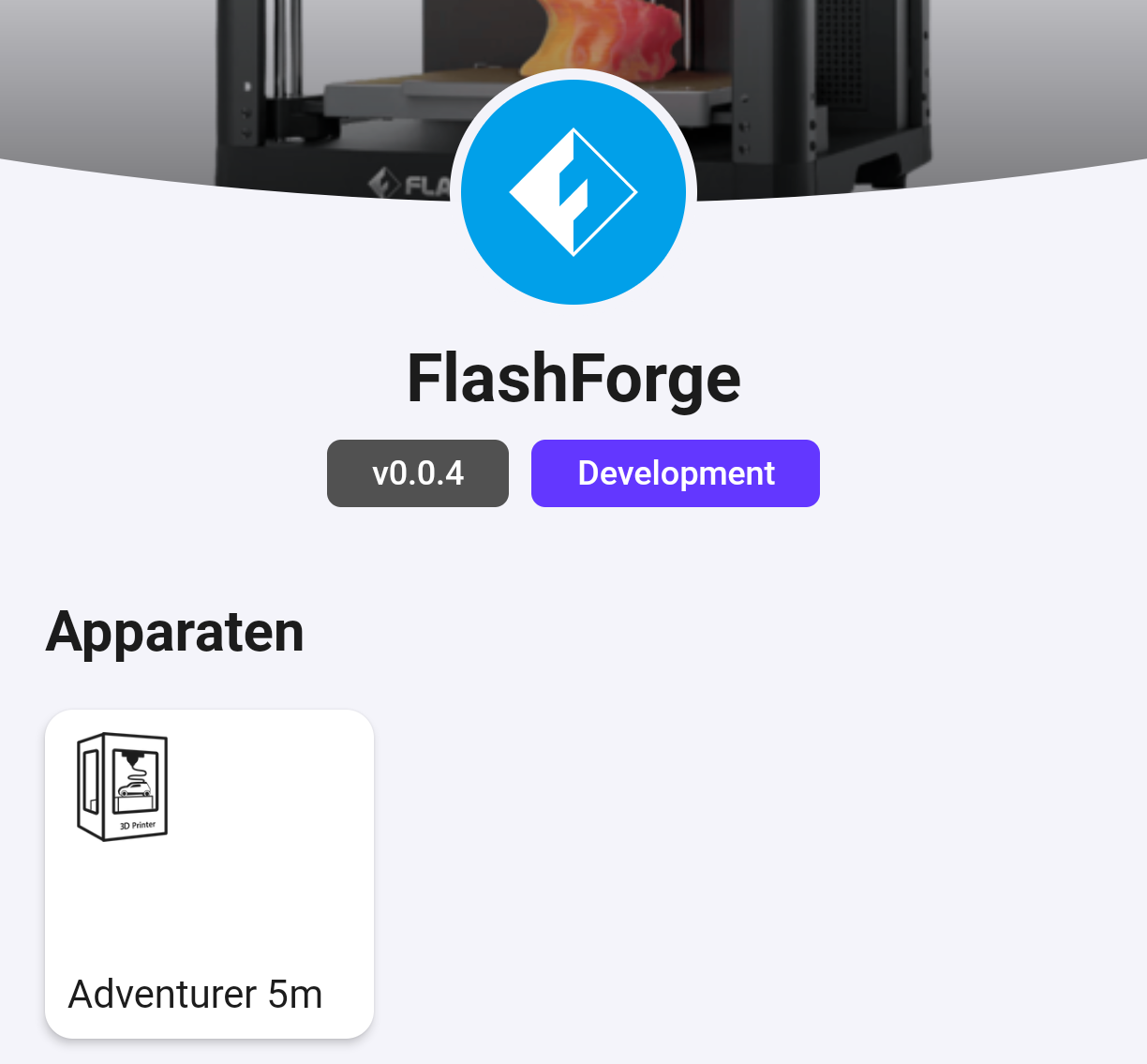 FlashForge Homey app